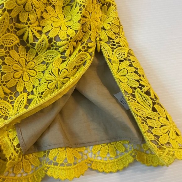 Talbots Yellow Crochet Lace Two Piece Set Skirt And Blouse Size 16 Easter Outfit - Picture 12 of 13